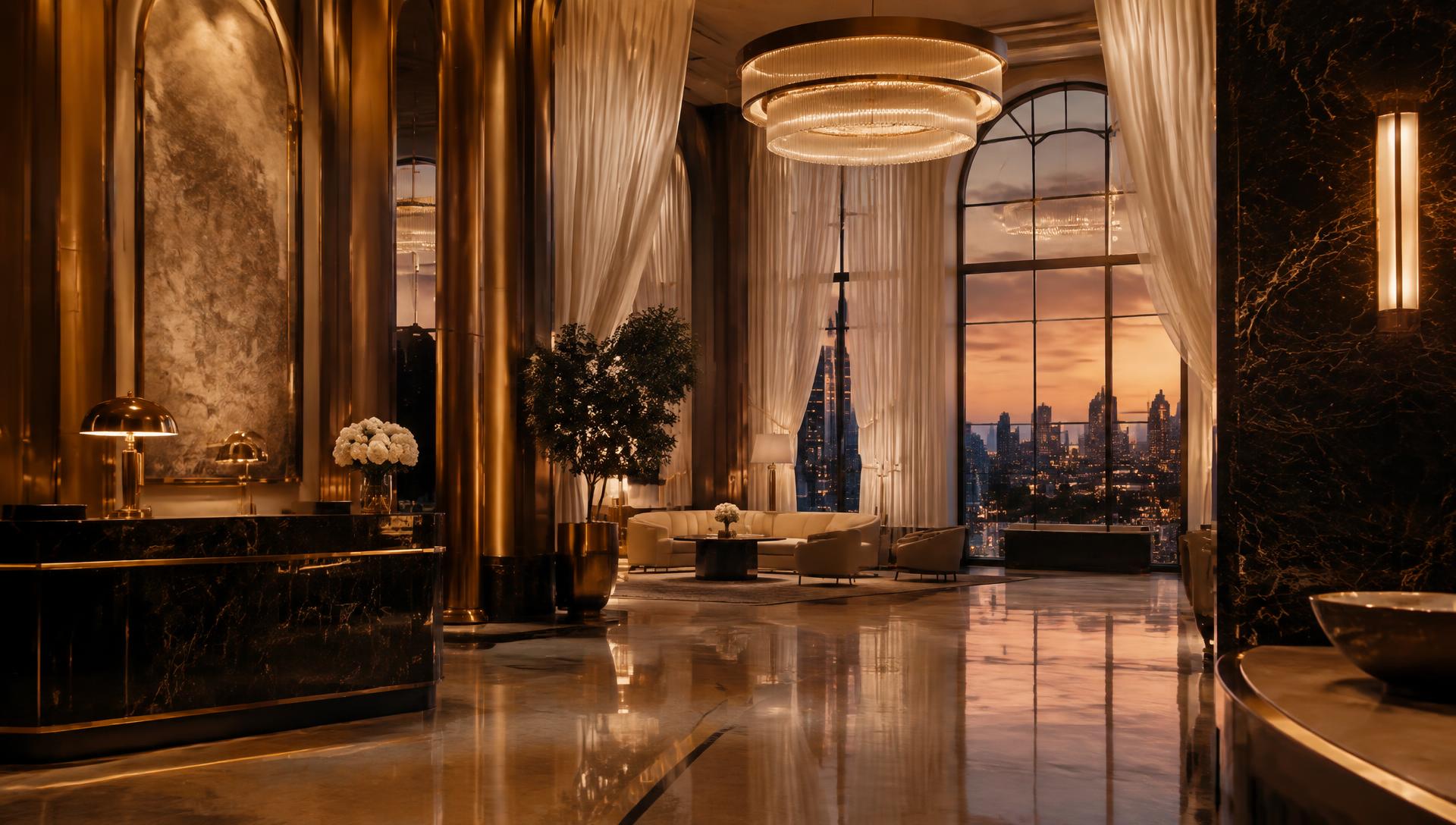 Conceptual luxury hotel lobby